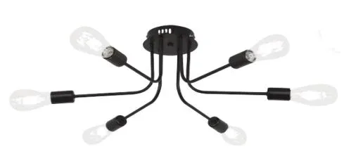 Luster 6xE27 Mendoza black 021-025-0006