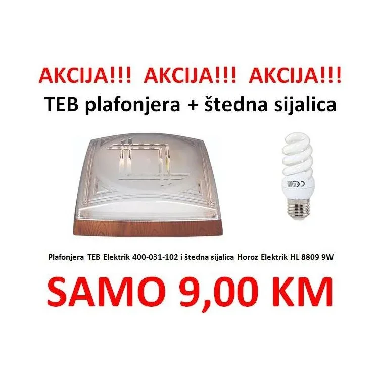 TEB plafonjera Square Modern Walnut 400-031-102
